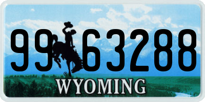 WY license plate 9963288