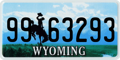 WY license plate 9963293