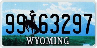 WY license plate 9963297