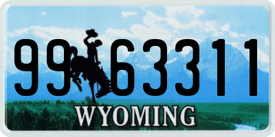 WY license plate 9963311