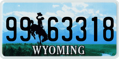 WY license plate 9963318