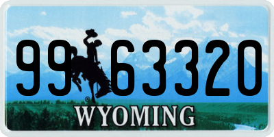 WY license plate 9963320