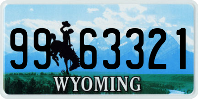 WY license plate 9963321