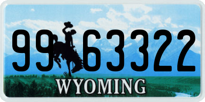 WY license plate 9963322