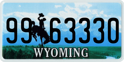 WY license plate 9963330