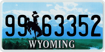 WY license plate 9963352