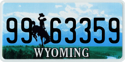 WY license plate 9963359