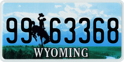 WY license plate 9963368