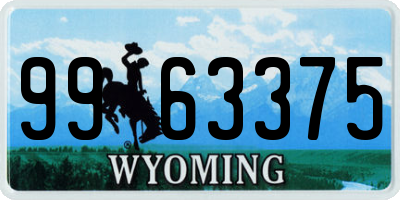 WY license plate 9963375