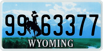 WY license plate 9963377