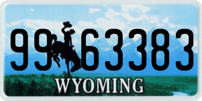 WY license plate 9963383
