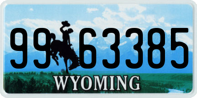 WY license plate 9963385