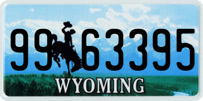 WY license plate 9963395