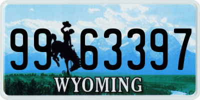 WY license plate 9963397