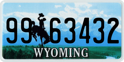 WY license plate 9963432