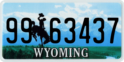 WY license plate 9963437