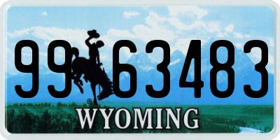WY license plate 9963483