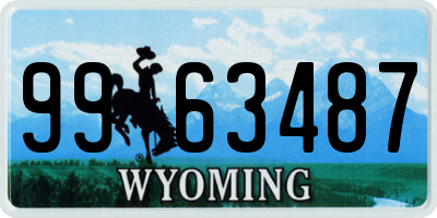 WY license plate 9963487