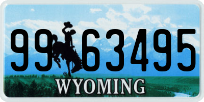WY license plate 9963495