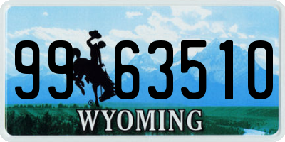 WY license plate 9963510