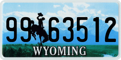 WY license plate 9963512