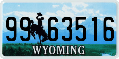 WY license plate 9963516