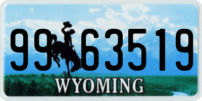 WY license plate 9963519