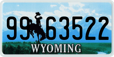 WY license plate 9963522
