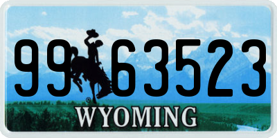 WY license plate 9963523