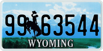 WY license plate 9963544