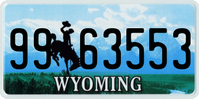 WY license plate 9963553