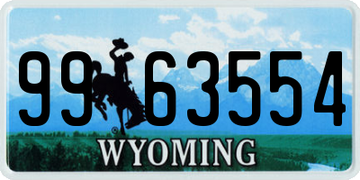 WY license plate 9963554