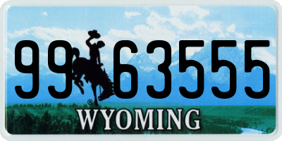 WY license plate 9963555