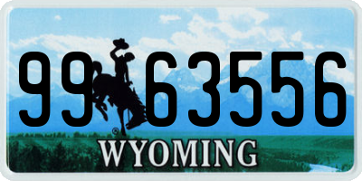WY license plate 9963556