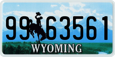 WY license plate 9963561
