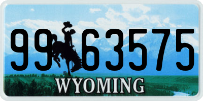 WY license plate 9963575