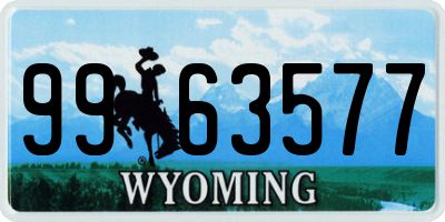 WY license plate 9963577