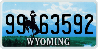 WY license plate 9963592