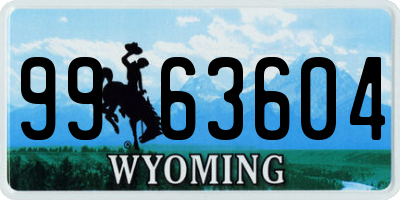 WY license plate 9963604