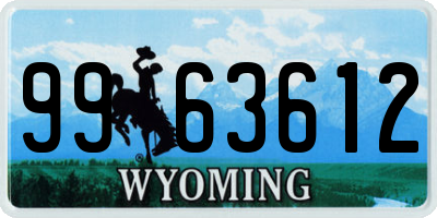 WY license plate 9963612