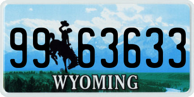 WY license plate 9963633