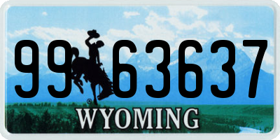 WY license plate 9963637