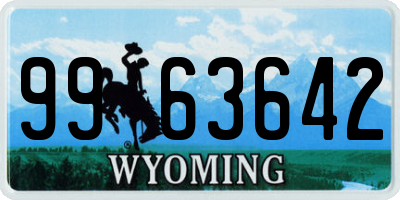 WY license plate 9963642