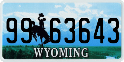 WY license plate 9963643