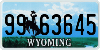WY license plate 9963645