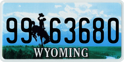 WY license plate 9963680
