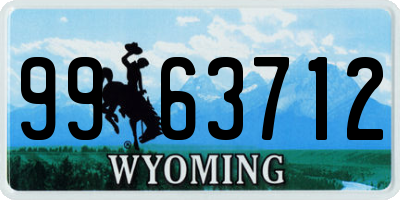 WY license plate 9963712