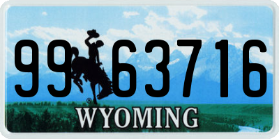 WY license plate 9963716