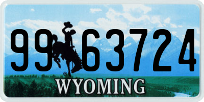 WY license plate 9963724