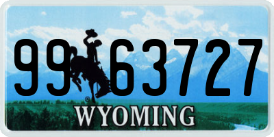 WY license plate 9963727